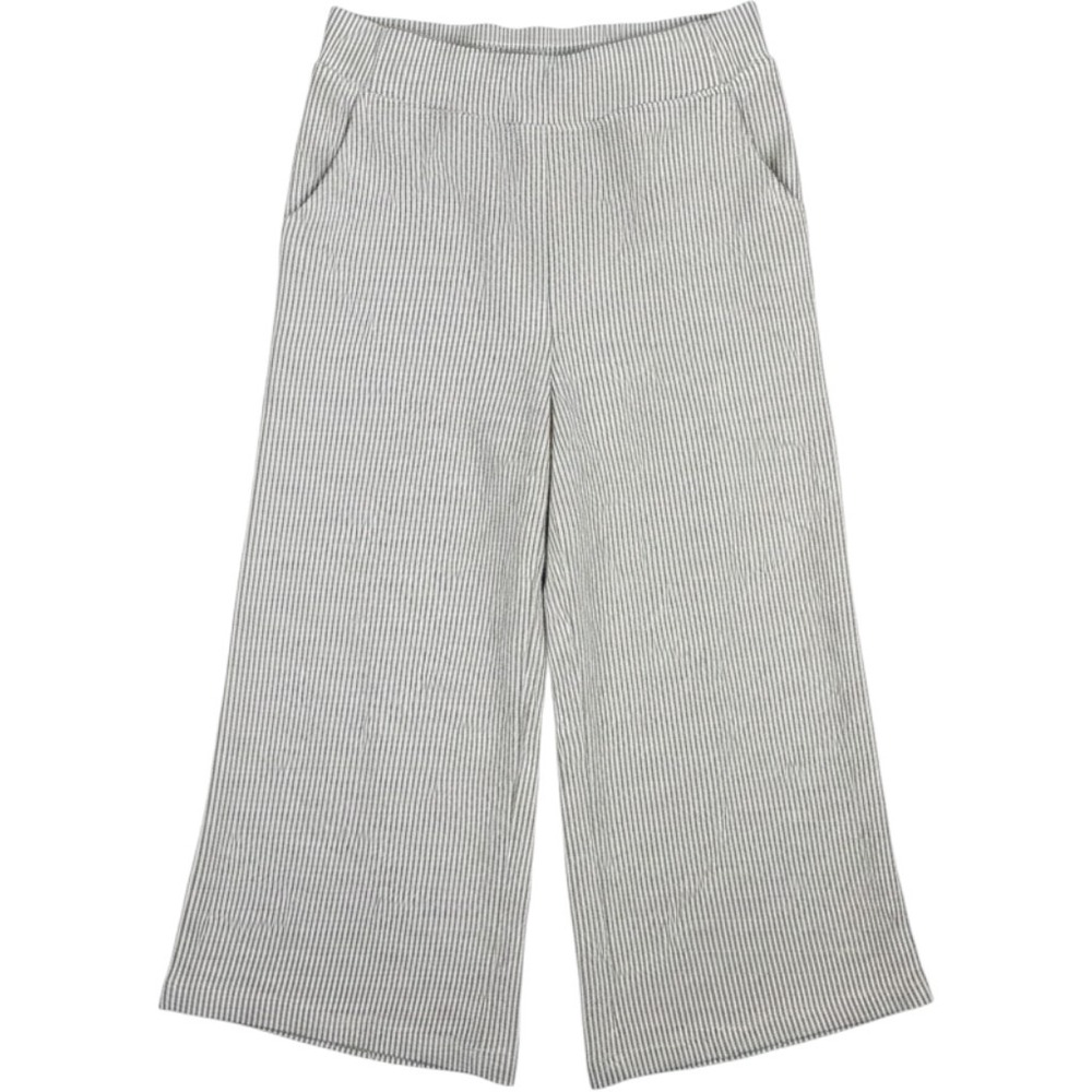 Threads 4 Thought Womens L Striped Wide Leg Culotte Pants Gray TWA10192 NWT